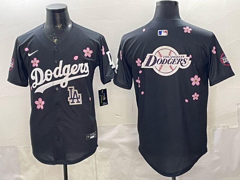 Men Nike 2026 Los Angeles Dodgers Blank Black Sakura Edition Game MLB Jersey 0025->los angeles dodgers->MLB Jersey
